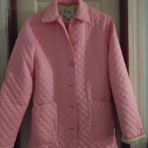 Lilly Pulitzer Quilted Lite Pink Jacket EUC Size M